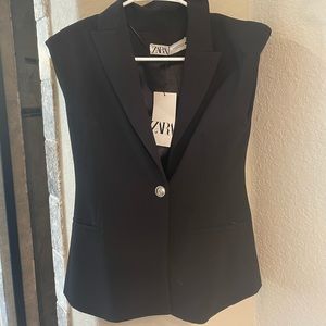 Zara black vest, XS, brand new with tag